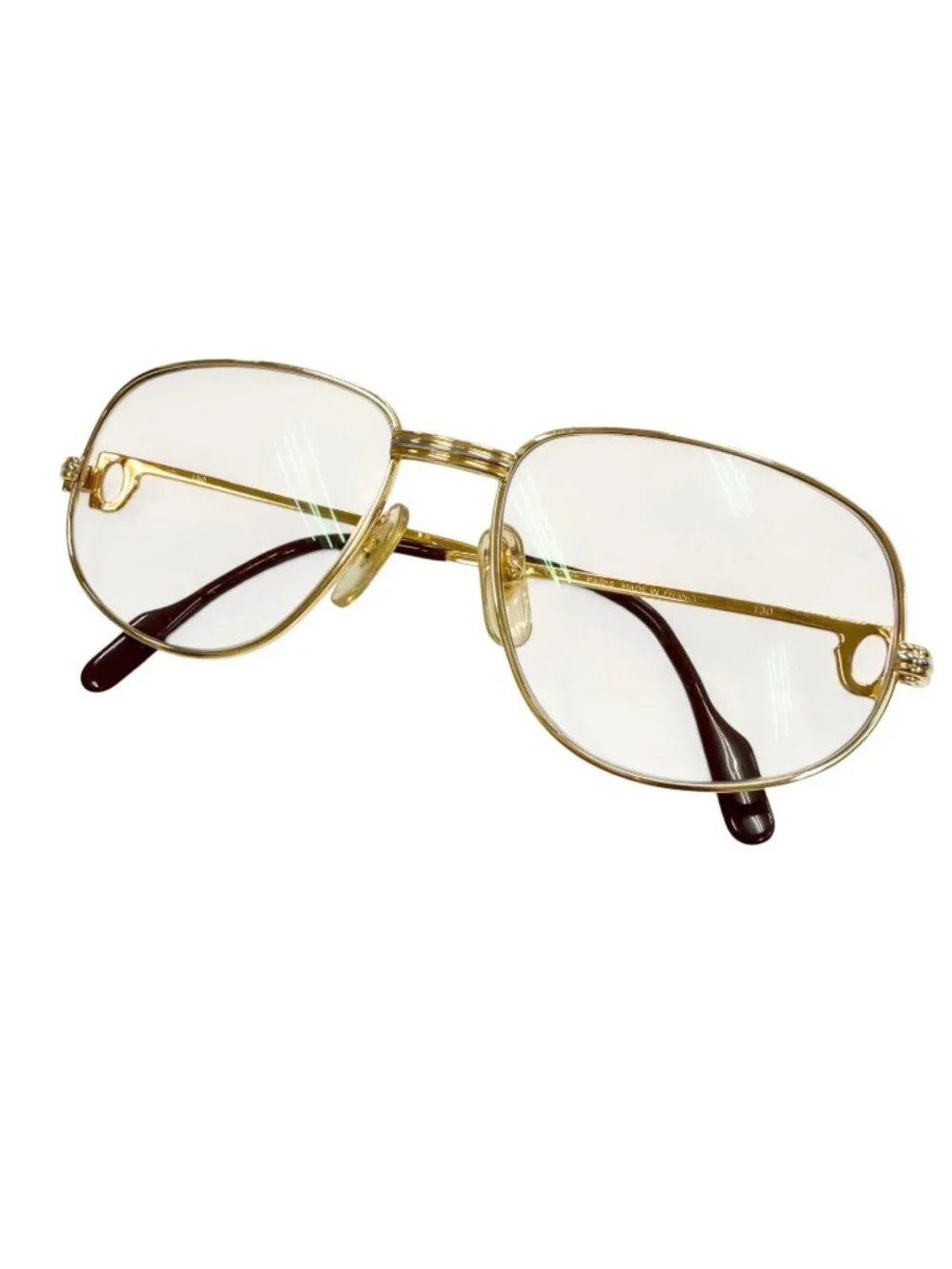 Cartier Vintage Trinity Gradient Lens Eyewear Sunglasses Gold Bordeaux